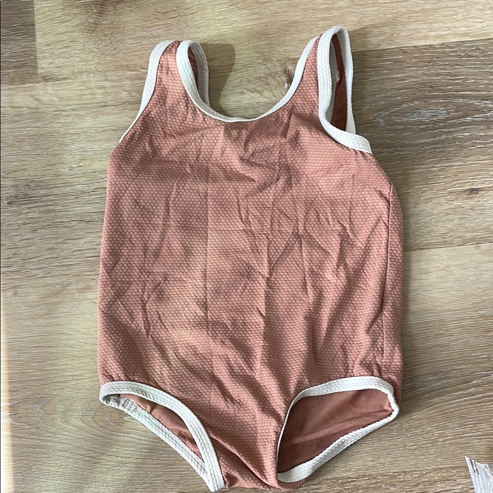 Rust/Brown Vintage Style One-Piece Swimsuit